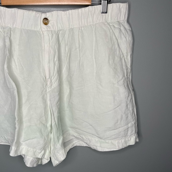 Madewell Linen-Blend Pull-On Pleated Shorts: Earth-Dyed Edition - Mint Botanical - Picture 7 of 12